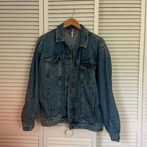 Free People oversized distressed denim jacket